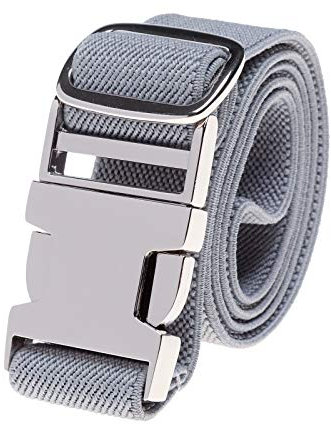 Kinder Elastische Schnalle Hose Gürtel - Verstellbarer Jungen Gürtel mit Zinklegierung Schnalle für Mädchen Einfacher Verschluss (Dunkelgrau)