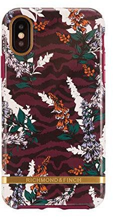 Richmond & Finch Designed for iPhone XS Max Case, Floral Zebra Case with Gold Details for iPhone XS Max