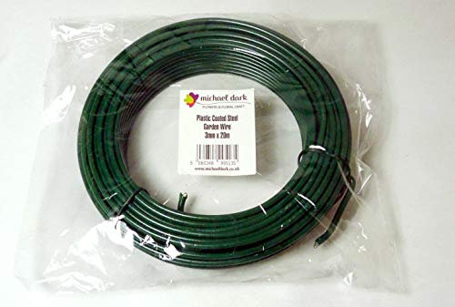 Floralcraft Green Plastic PVC Coated Steel Garden Wire 3mm X 20m
