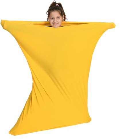 Sensory Owl Ganzkörpersocke Sensorisch Kinder und Erwachsene Ganzkörperwickel Stressabbau Autismus ADHD Hilfsmittel S 100 cm Gelb