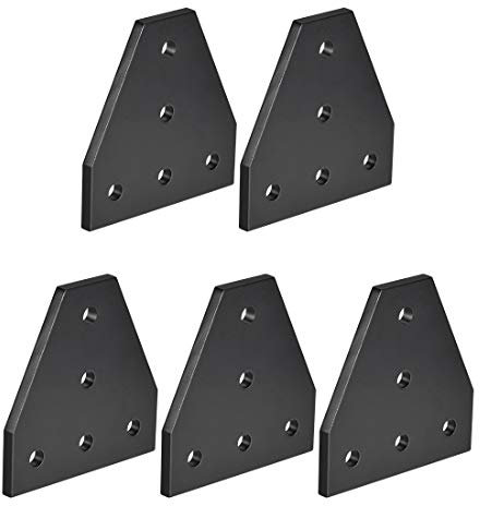 Sourcing Map T-förmige Verbindungsplatte, 60 mm x 60 mm x 4 mm, mit 5-Loch-Gelenk-Halterung für 2020 Aluminium-Profil