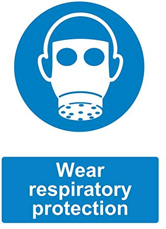 Health & Safety Sign - (107) - Mandatory Notice - Self Adhesive/Sticker (Wear Respiratory Protection)