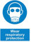 Health & Safety Sign - (107) - Mandatory Notice - Self Adhesive/Sticker (Wear Respiratory Protection)