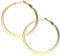 MYA art Damen Creolen Runde Ringe hängend mit Stecker Edelstahl Gold Gelbgold Vergoldet Große Ohrringe Rund Groß Flach 4cm MYAGOOHR-43-40mm