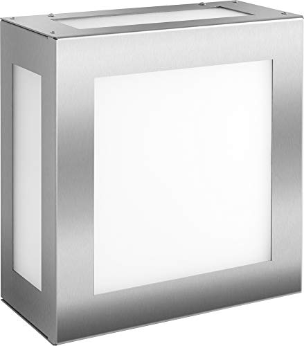 Frabox® Edelstahl LED Aussenleuchte VAR 280 x 280 x 110 mm Silber Outdoor Wandmontage Warmweiß