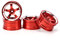 Tbest 4 Stück RC-Auto-Radnaben, 1/10 aus Aluminiumlegierung, Radnaben-Adapter, Felgenadapter, Set für 94123 Tour Drift Auto (rot)
