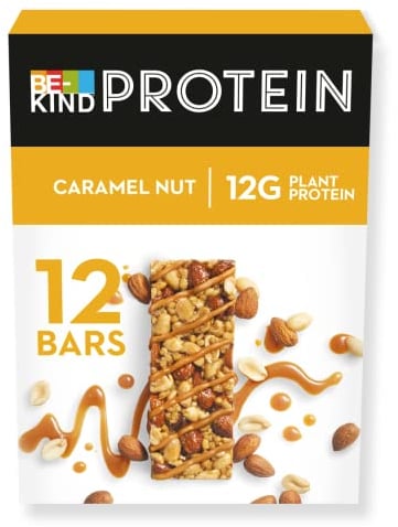 BE-KIND Protein-Riegel, glutenfreier Snack-Riegel, Caramel Nut, hoher Ballaststoffgehalt, Proteinquelle, ohne künstliche Farb-, Aroma- oder Konservierungsstoffe, 12 x 50g