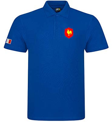 Super Lemon Polo de rugby de France - Bleu rétro vintage pour homme et femme | Parfait pour les fans de rugby français | Tailles XS à 7XL | Idéal pour les 6 nations et la coupe du monde, bleu, XL
