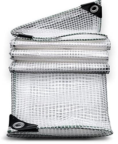 HYHMJ-Abdeckplane Raster Wasserdichte Plane Langlebig Kunststoff PVC Gewebeplane Wetterfest Auftragnehmer Camping Garten Poolabdeckung - Mit Ösen Pflanze Überdachung Abdeckung,Clear grid,3.1x6m