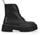 BOSANOVA Stivali militari stile punk realizzati in pelle vegana con piattaforma dentata e lacci fino alla parte superiore. Chiusura con cerniera. Scarpe da donna, Nero , 37 EU