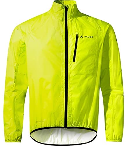 VAUDE Drop Jacket III – Regenjacke Herren wasserdicht, dampfdurchlässig, 2,5-Lagen Fahrradjacke winddicht, 185 g leicht – für Rennrad und MTB – neon yellow, Größe: S