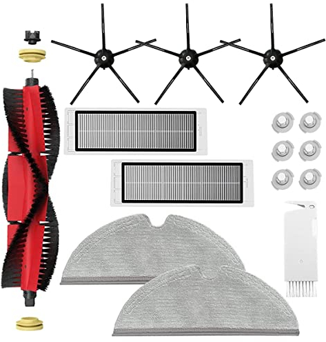 APZOVO Zubehör kit für Xiaomi Roborock S5 Max S6 Max S6 Pure S6 MaxV S50 S51 S55 S60 S65 S5 S6 Staubsauger, Ersatzteile für Roborock Hauptbürste HEPA-Filter Seitenbürsten Wischtücher