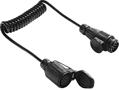 SPARKMOTO 1.8m 13 polig auf 13 Polig Adapter Stecker Steckdose Verbindung Verlängerungskabel,Spiral Anhänger Verlängerung Kabel 8-Adriges,13-13 Polig Auto Anhängerkabel Adapter für Wohnwagen Traktor
