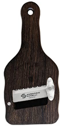 Sanelli Ambrogio, Affettatartufi in Legno di Rovere Fumigato, con Lama Ondulata Regolabile in Acciaio Inox, Resistente, per Tagli Precisi, Accessori Cucina Professionali Made in Italy