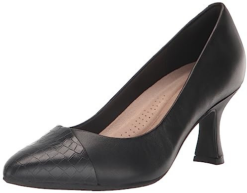 Clarks Escarpins Kataleyna Rose pour Femme, Cuir imprimé Crocodile Noir, 39 EU