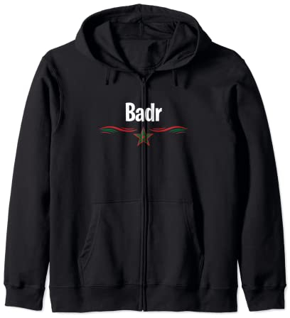 Marokko-Flagge arabischer muslimischer Name Badr Kapuzenjacke