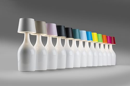 One-Light Moon Lampada Bottiglia a Led, Paralume Lampada Portatile e Ricaricabile, Lampada da Tavolo per Interni/Esterni - Nero Black | Brevetti Waf