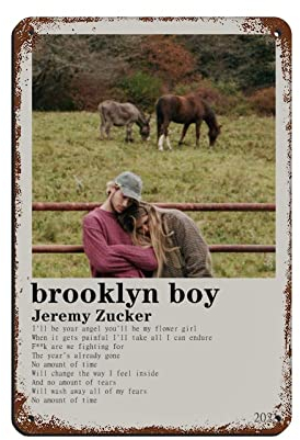 Jeremy Zucker Brooklyn Boy Album Cover Die 90er Jahre Vintage Poster Blechschild Vintage Metall Pub Club Cafe Bar Home Wandkunst Dekoration Poster Retro 20 x 30 cm