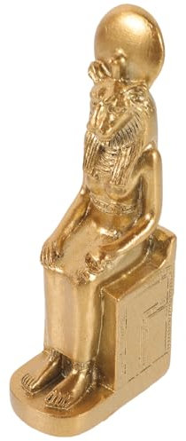 Happyyami Sphinx Figuren Harz Ägyptische Gott Statue Antike Ägyptische Sphinx Sammelfiguren Mythologie Pharao Dekoration Schreibtisch Tisch Feng Shui Ornamente (golden)