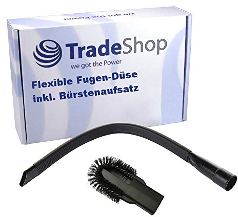 Trade-Shop Fugendüse mit Aufsatz Bürste flexibel, extra lang 70cm, schmal, 32mm - 35mm Universal für Staubsauger kompatibel mit Dyson Kärcher Miele Bosch AEG