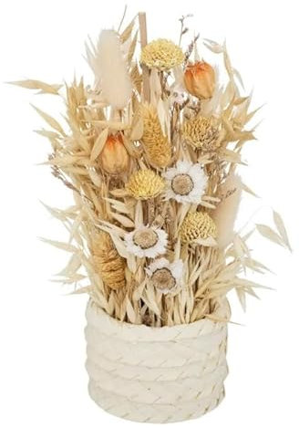 Paris Prix Atmosphera Créateur d'intérieur - Composition de Fleurs Séchées Pot 24cm Beige