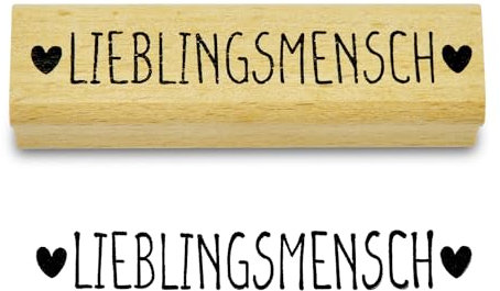 Frau WUNDERVoll® Stempel - Lieblingsmensch - aus Holz, Schrift-/ Motivgröße: 7x1cm / Weihnachten Adventskalender Motivstempel Handstempel Dekostempel Gummistempel Geschenke