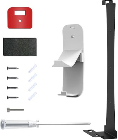 Console Wall Mount Kit For PS5 SLIM, Game Console Wall Mount Stand Holder With Controller Hanger Hook Storage Stand Accessories (White)