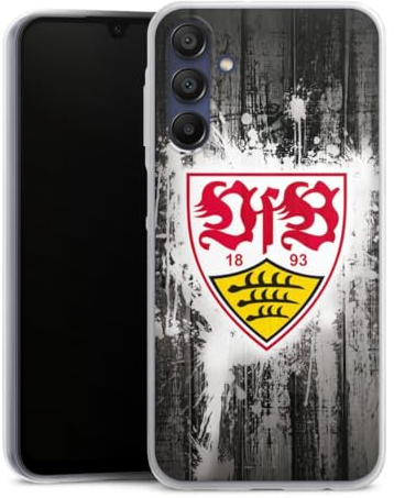 Slim Case extra dünn kompatibel mit Samsung Galaxy A15 Silikon Handyhülle transparent Hülle VfB Stuttgart Offizielles Lizenzprodukt Bundesliga