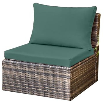 Kosiproducts Replacement Rattan Seat Pads Water Resistant for Outdoor Patio Garden Seating [Bottle Green, Seat Only 65x65x7]