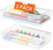 Lifewit Stiftebox mit Snap-Dicht Deckel, Hochwertiges Kunststoff Bürobedarf Organizer, Aufbewahrungsbox für Schreibwaren/Art Supply/Kosmetika/Werkzeugteile/Craft, Durchsichtige, 1L, 2 Pack