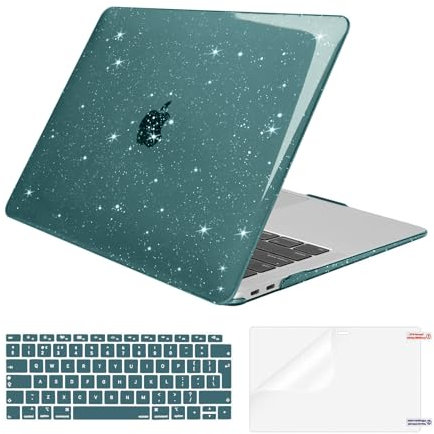 MOSISO Custodia Compatibile con MacBook Air 13 Pollici Cover M1 2022 2021 2020 2019 2018 A2337 A2179 A1932 Retina Touch ID,Plastica Rigida Case&Tastiera Cover&Schermo Protettiva,Verde Acqua