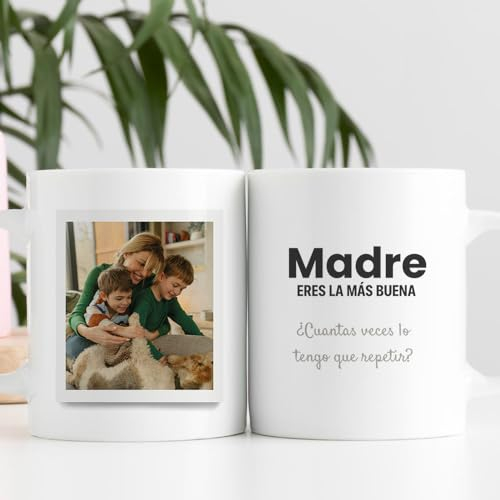 Transparent Gift Taza Personalizada con Foto Polaroid y Textos. Tazas Personalizadas con Foto. Regalos Originales para Hombre y Mujer. Regalos Personalizados con Foto. Regalos para Amigas, Madres