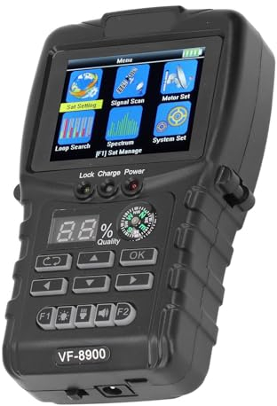 Jectse Misuratore di Ricerca Satellitare Digitale, VF-8900 Misuratore di Potenza Satellitare DVB-S//MPEG 2/MPEG 4 950-2150 MHz, Display LCD TFT 2,4, Mini Cercatore Satellitare
