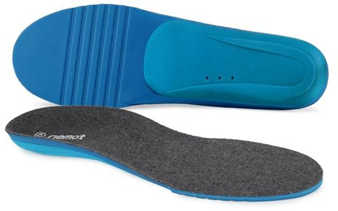 riemot Thick Felt Insoles for Men Women, Comfort Sports Insoles with Arch Support, Soft Warm Shoe Inserts Replacement Cushion Pads for Winter Shoes, Snow Boots, Slippers, Grey 6UK/39EU