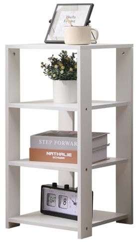 Rainbow Tree 4-Tier Storage End Side Table for Living Room, Shelves Organizer for Office, Bedside Table for Bedroom, Bookshelf Rack