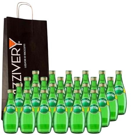 Eau minérale naturelle pétillante - 20 cl x 24 bouteilles en verre avec bouchon à vis en aluminium
