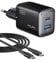 INIU 30W Chargeur USB C, 2-Port Prise USBC Chargeur Rapide avec USBC Câble, PD 3.0 Type C Adaptateur de Charge Rapide pour iPhone 16 15 Pro Max, iPad Air, Samsung S25 S24 Ultra, Google, Xiaomi, Huawei