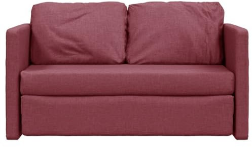 Hommdiy Bodensofa, Klappbar Bodenbett Sofa mit Schlaffunktion, Schlafsofa Schlafsessel mit Metallgestell, Klappsofa Sofabett für Wohnzimmer Schlafzimmer,Stoff Bodensofa Weinrot