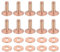 sourcing map 25 Set Copper Rivets and Burrs, 12x4x12mm Solid Leather Copper Rivet Fastener for Leather DIY Craft Supplies, Copper Tone