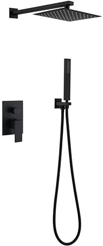 QTYQWC Versteckte Regentropfen-Duschsystem, 304 Edelstahl-Wand-Duscharmatur 8-Zoll