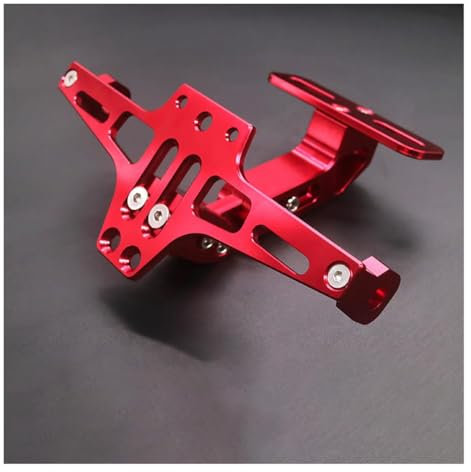 nlwopf Kennzeichenhalter, Für Pe-ugeot JetForce 125/JetForce 50/Kisbee 100/Kisbee 50 Motorrad Kennzeichenhalter, Einstellbarer Winkel Motorrad Fender Eliminator Halter,B