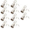 10 Sets 15.5mm Rope End Stopper Caps with Screws, Zinc Alloy Cord Snap Hook for Thick Ropes, Rope End Hooks Lobster Claw Clasps, Secure Hold, Heavy Duty Clips for Decking (Silver)