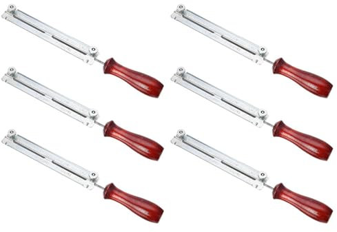 Dxoniislh 6pcs 3/16 Inch 4.8mm Round Flat Sharpening Sharpener Force File Files Holder Handle Kit Chainsaw Chain Tools