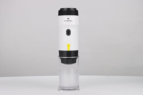 ALNOTEC Machine Expresso Portable-20 Bars-rechargeable-Machine a Cafe Portable-Auto-Chauffante- Compatible Capsules NES, DG & Café Moulu-chargeur USB, 220V et Voiture- Housse + Support. (BLANCHE)