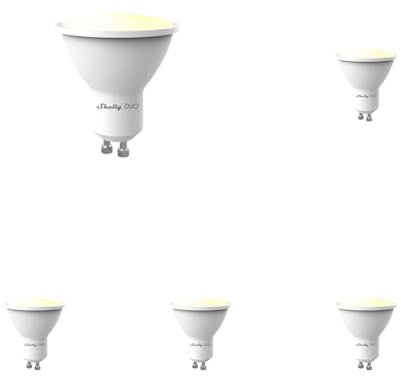 Shelly Duo Smart Home LED Glühbirne dimmbar GU10, Digitale Fernbedienung der Glühlampe per App & WLAN, kompatibel mit Alexa & Google Home, WiFi, 4.8W, 110V & 220V, Energiesparend, Warmweiß & Kaltweiß