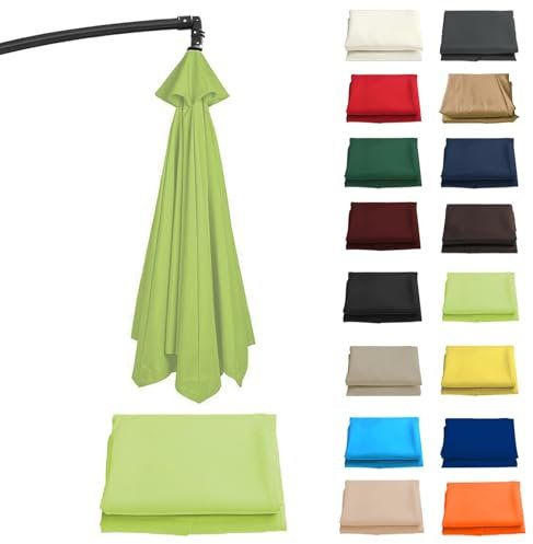 CMJYMX Auvent De Rechange Rond De 200-350cm pour Parasol (6/8 Baleines) Toile De Parasol Deporté, Imperméable, Housse De Rechange pour Plage/Piscine/Jardin Parasol(Grass Green,8 Ribs: 350CM/11.5FT)