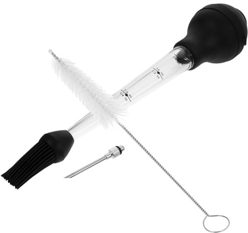 ifundom 1 Ensemble De Tubes D'Assaisonnement pour Rôtir La Dinde Outil en Acier Poire À Dinde en Acier Inoxydable Poire À Dinde en Silicone De Saveur De