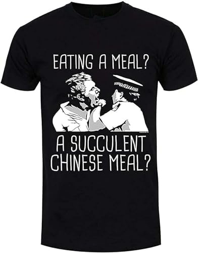 TY@FERDSA HUGU T-Shirt Eating A Meal A Succulent Chinese Meal Men's Black(Medium)