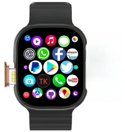 JINSHANGZI DW100 Pro+ SmartWatch 4G/5G Android OS GPS Uomo WIFI Touch ID NFC Smartwatch con fotocamera rotante Sblocco impronte digitali Slot Touch SIM Card Videochiamata (nero, 8 GB 128 GB)