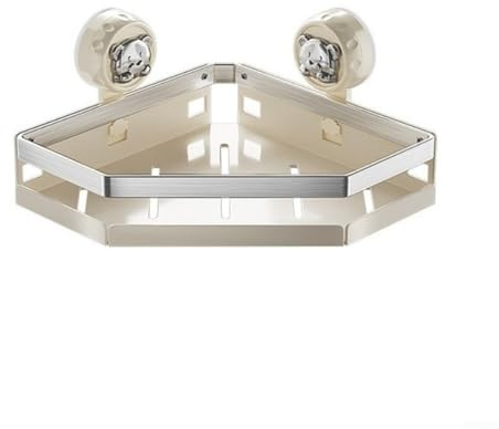 Étagère de douche d'angle avec support mural à ventouse, support de rangement pour shampooing, gel douche et cosmétiques, gain de place et (22 cm)